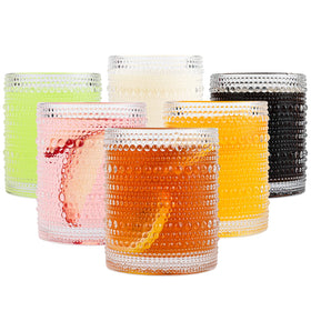 ZMOWIPDL vintage hobnail glasses set of six for durable daily use.