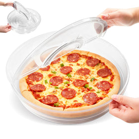 Zmpkhba 12-inch pizza slice container with lid keeps leftovers fresh and organized.
