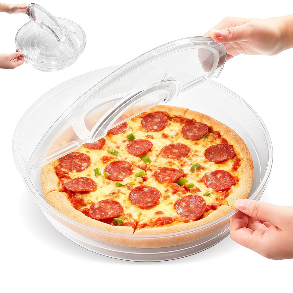 Zmpkhba 12-inch pizza slice container with lid keeps leftovers fresh and organized.