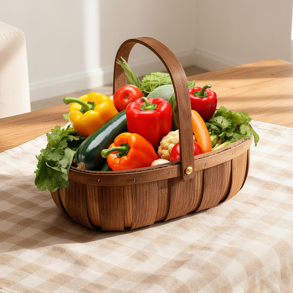 Zmpkhba picnic basket handles enable easy transport for outdoor meals.