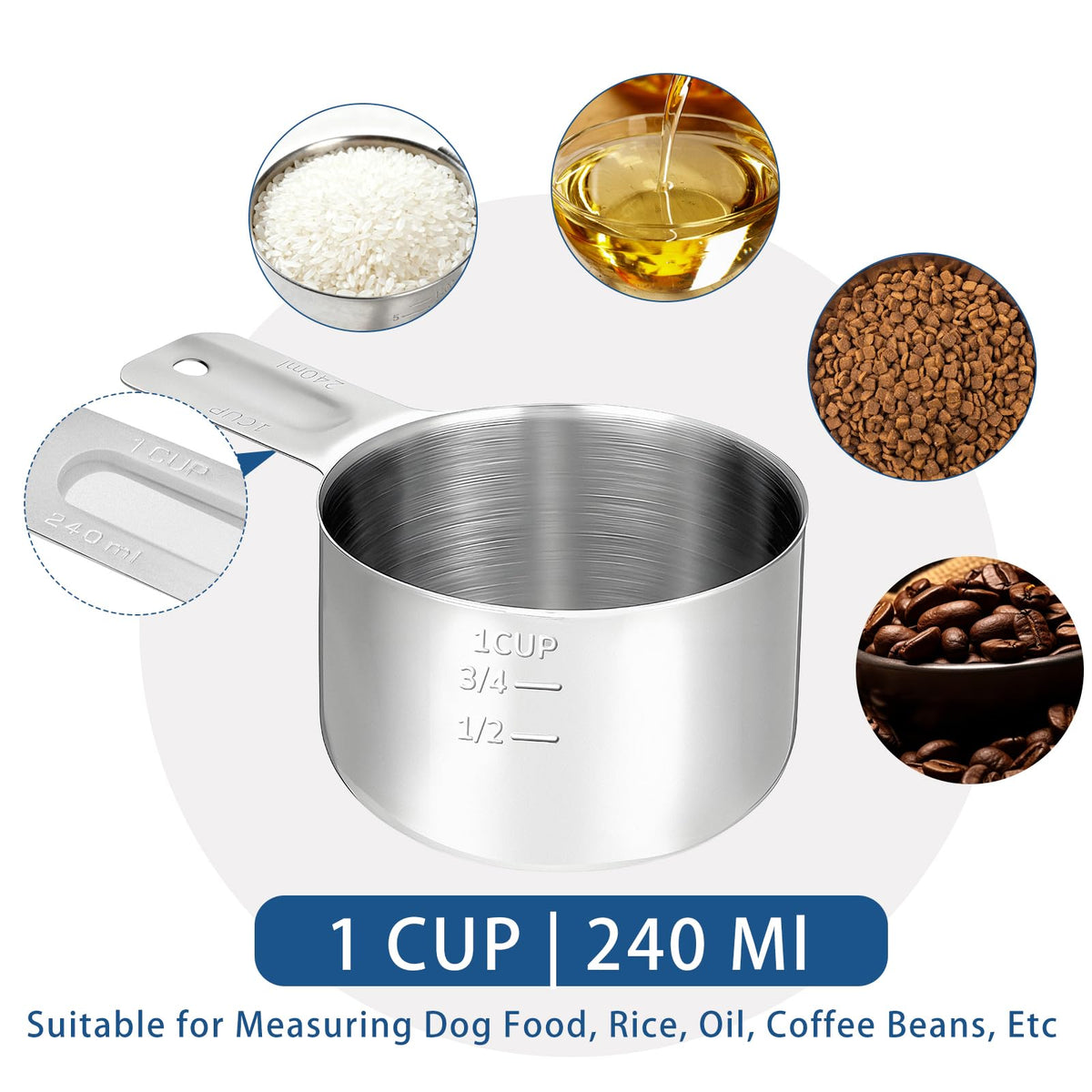 Zmpkhba measuring cups with handle allow comfortable pouring and scooping