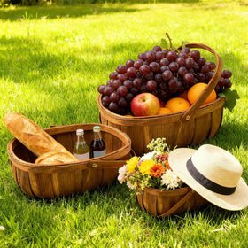 Zmpkhba wedding table basket adds rustic charm to reception decor.
