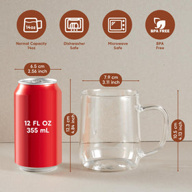 ZMZKKLL glass coffee mugs 14oz handle-detail provides comfortable grip during sipping
