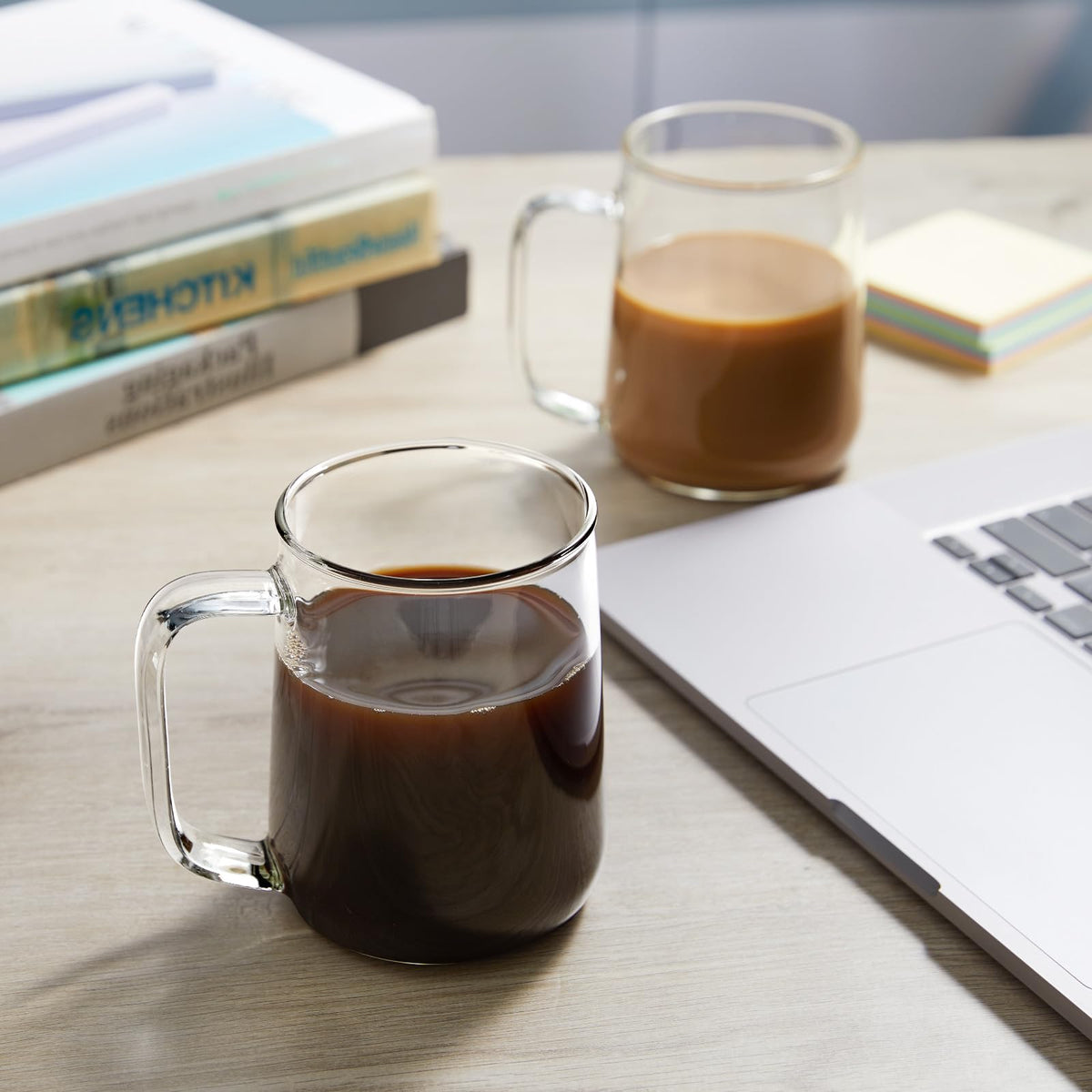 ZMZKKLL glass coffee mugs 14oz microwave-safe for reheating coffee without flavor loss