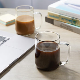ZMZKKLL glass mug steaming coffee with inviting aroma