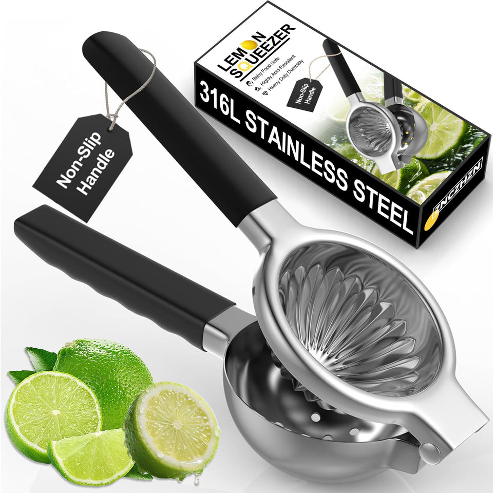 ZNCZHZN premium 316L lemon squeezer close-up shows safe steel construction