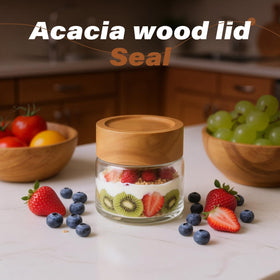 Zoaiirte jars offer refrigerator-friendly storage for chilled snacks.