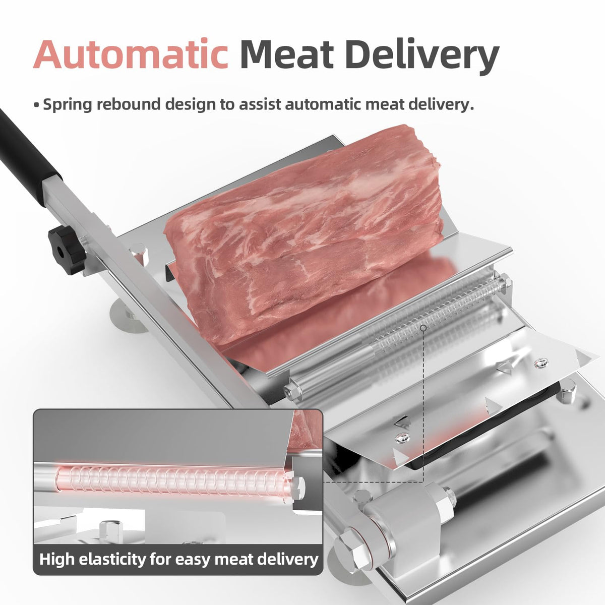 ZOAMEACY thickened stainless steel board close-up shows sturdy slicing surface