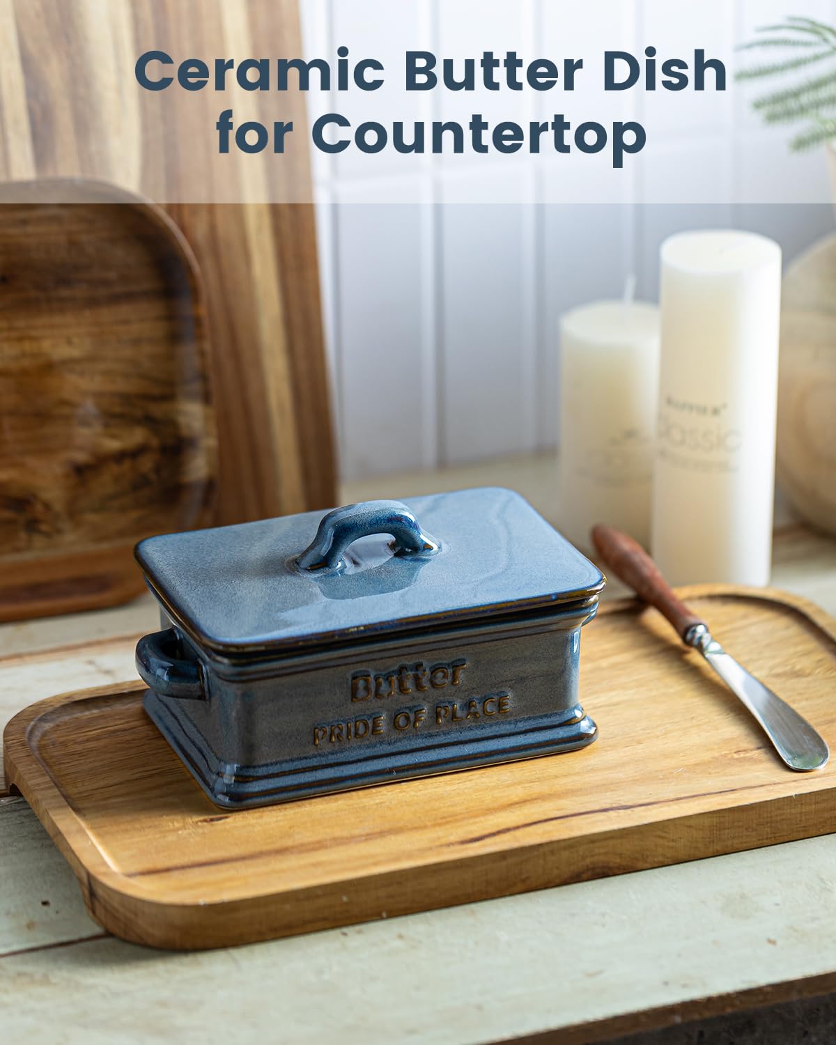 Zoeeker butter dish with pride of place design enhances kitchen display and routine