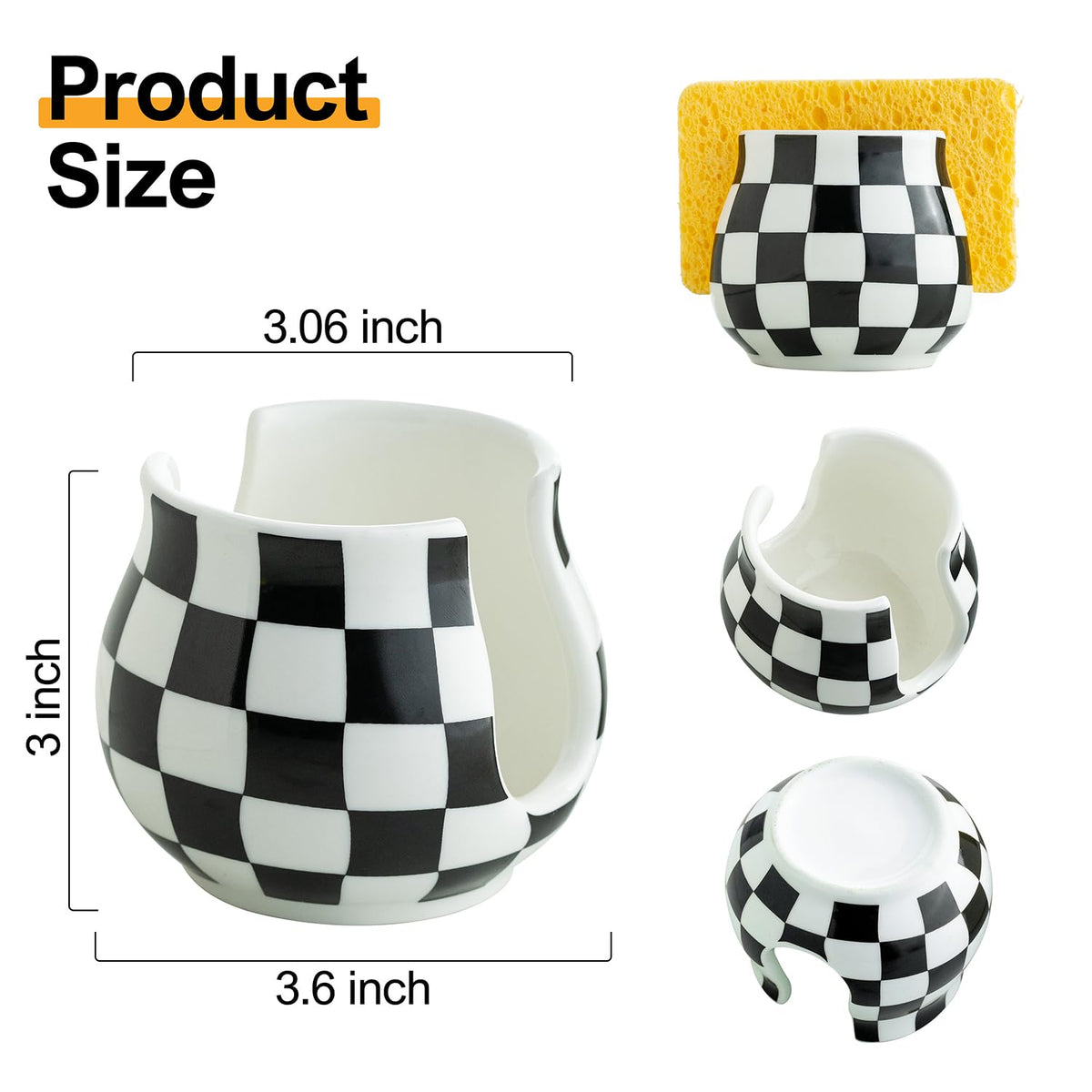 Zoeeker ceramic sponge dish rack with a clean look for tidy countertops.