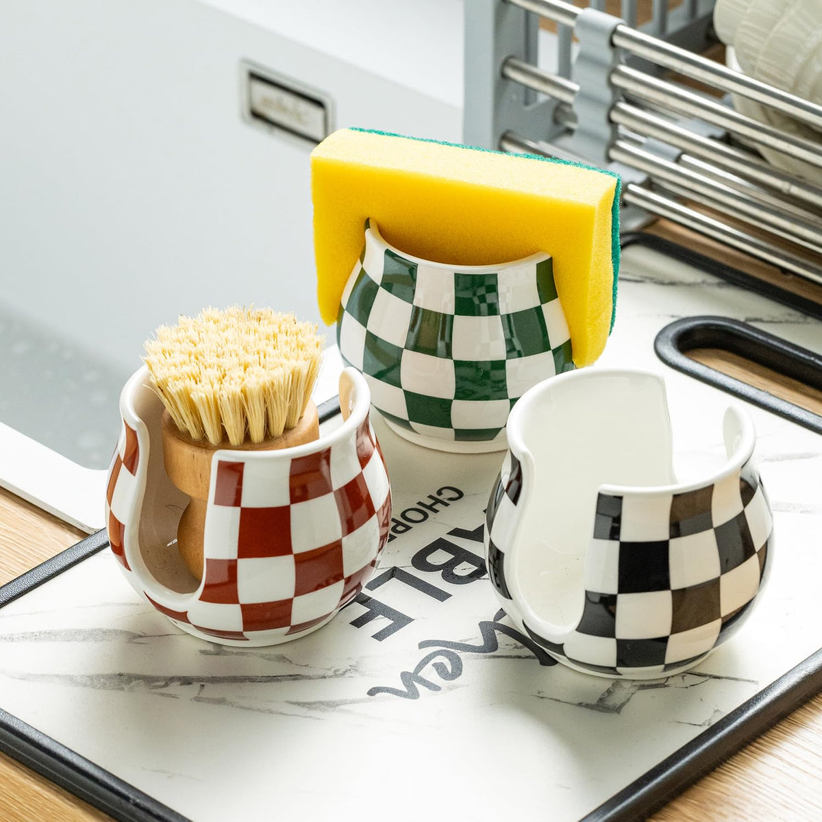 Zoeeker closeup shows checkered design and durable ceramic build.