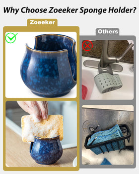Zoeeker dish brush slot ceramic provides quick access and reduces clutter.