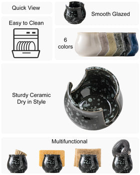 Zoeeker kitchen sink organizer holds dish brushes neatly at the water line.