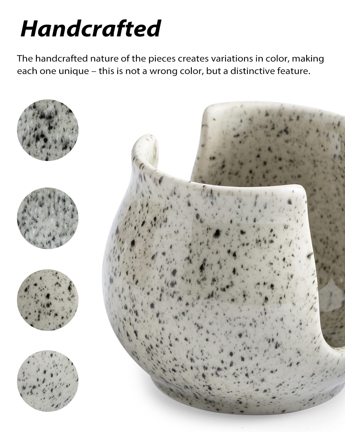 Zoeeker sink organizer in speckled glaze adds farmhouse charm while storing cleaners