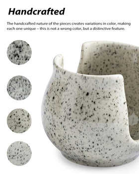 Zoeeker sink organizer in speckled glaze adds farmhouse charm while storing cleaners
