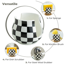 Zoeeker sponge holder with drip-catching base minimizes countertop mess.