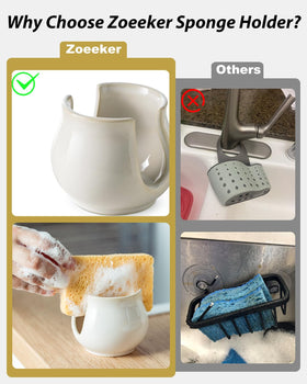 Zoeeker holder with brush slot for easy access to dish brushes