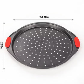 ZOEHROWS pizza pan holes design promotes air circulation for golden edges.