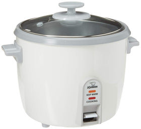 Zojirushi 6-Cup Rice Cooker top view shows compact design, ideal for quick weeknight meals.
