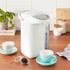 Zojirushi CD-LFC50 quick temp mode keeps drinks warm without boiling for convenience.
