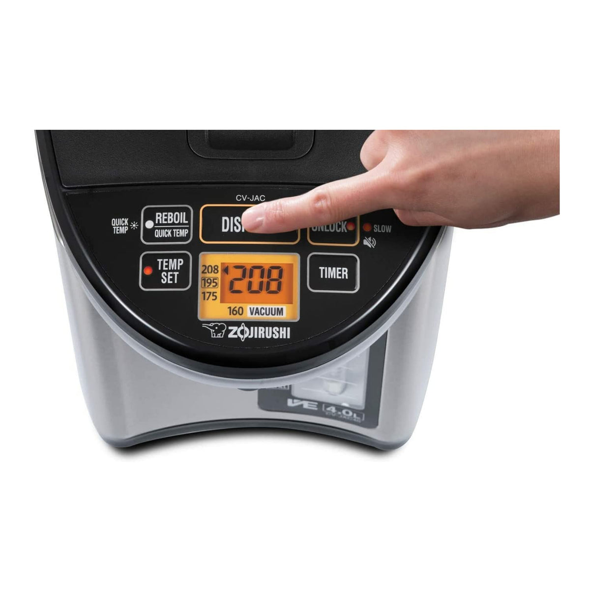 Zojirushi CV-JAC50XB VE hybrid technology keeps water warm efficiently.
