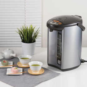 Zojirushi Micom Water Boiler 4L stainless interior designed for easy cleaning.