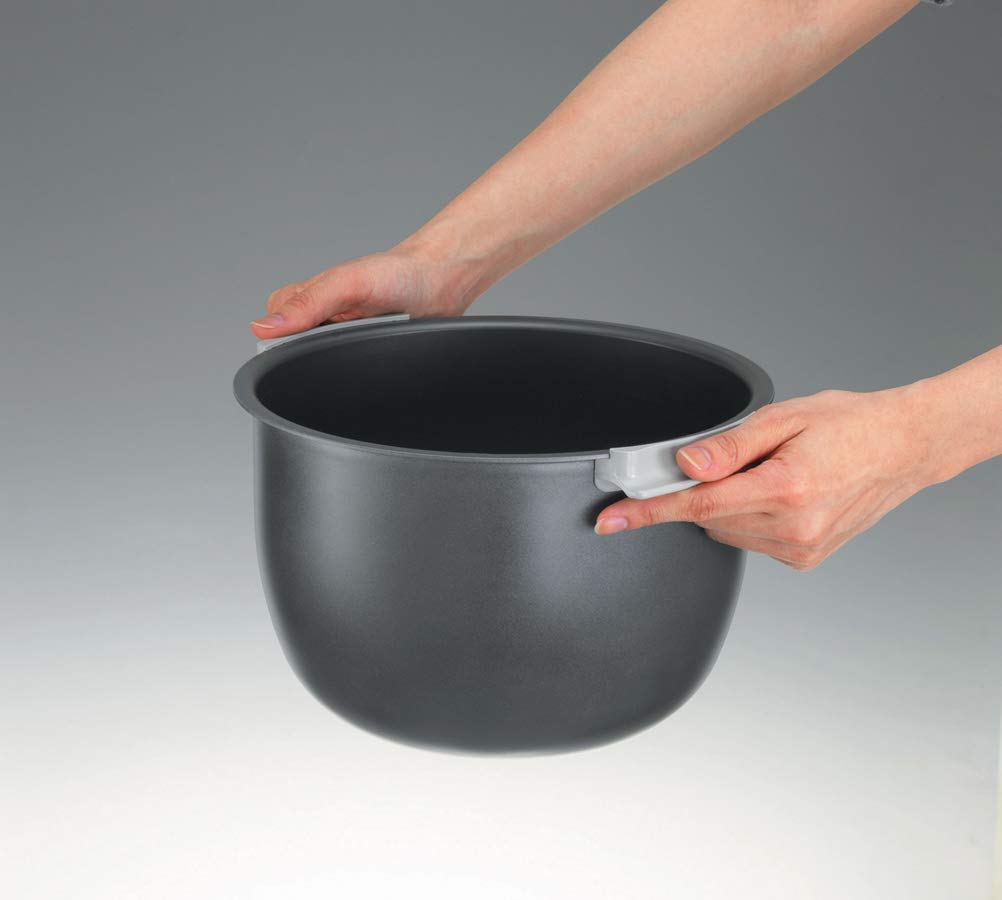 Zojirushi Neuro Fuzzy rice cooker inner lid and control panel close-up for easy operation.