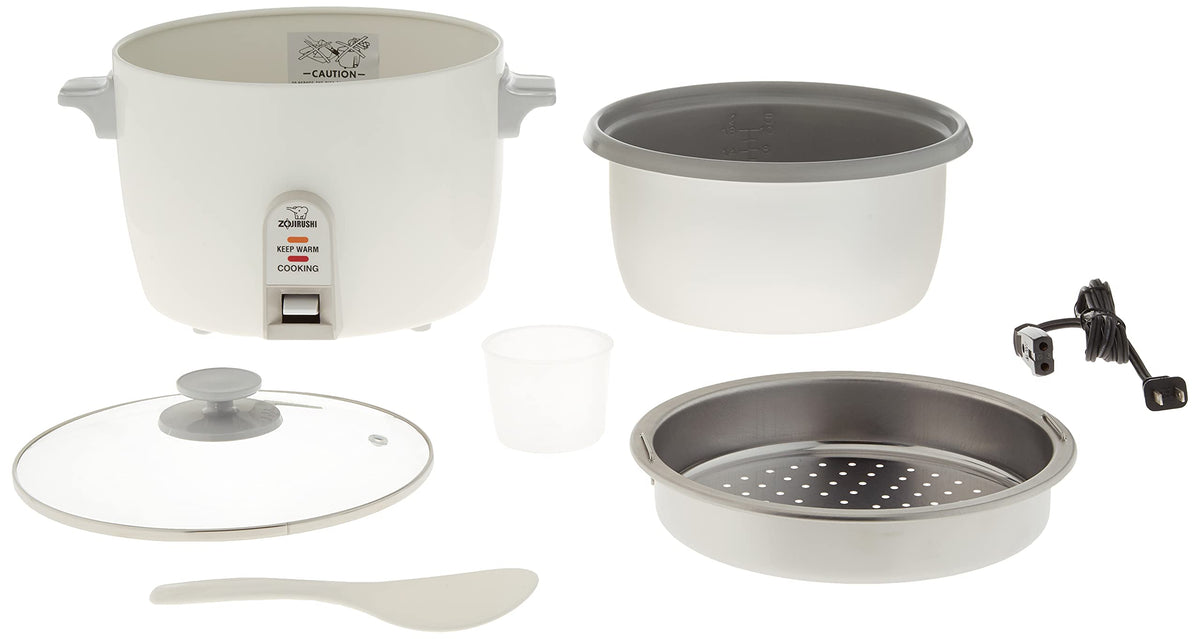 Zojirushi NHS-18 steaming tray in action ready to steam seafood and veggies
