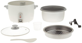 Zojirushi NHS-18 steaming tray in action ready to steam seafood and veggies
