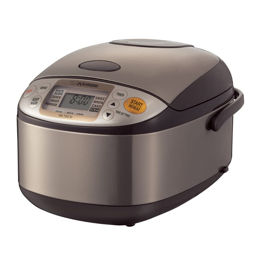 Zojirushi NS-TSC10 rice cooker front view with clear controls for consistent results
