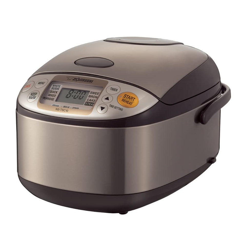 Zojirushi NS-TSC10 rice cooker front view with clear controls for consistent results