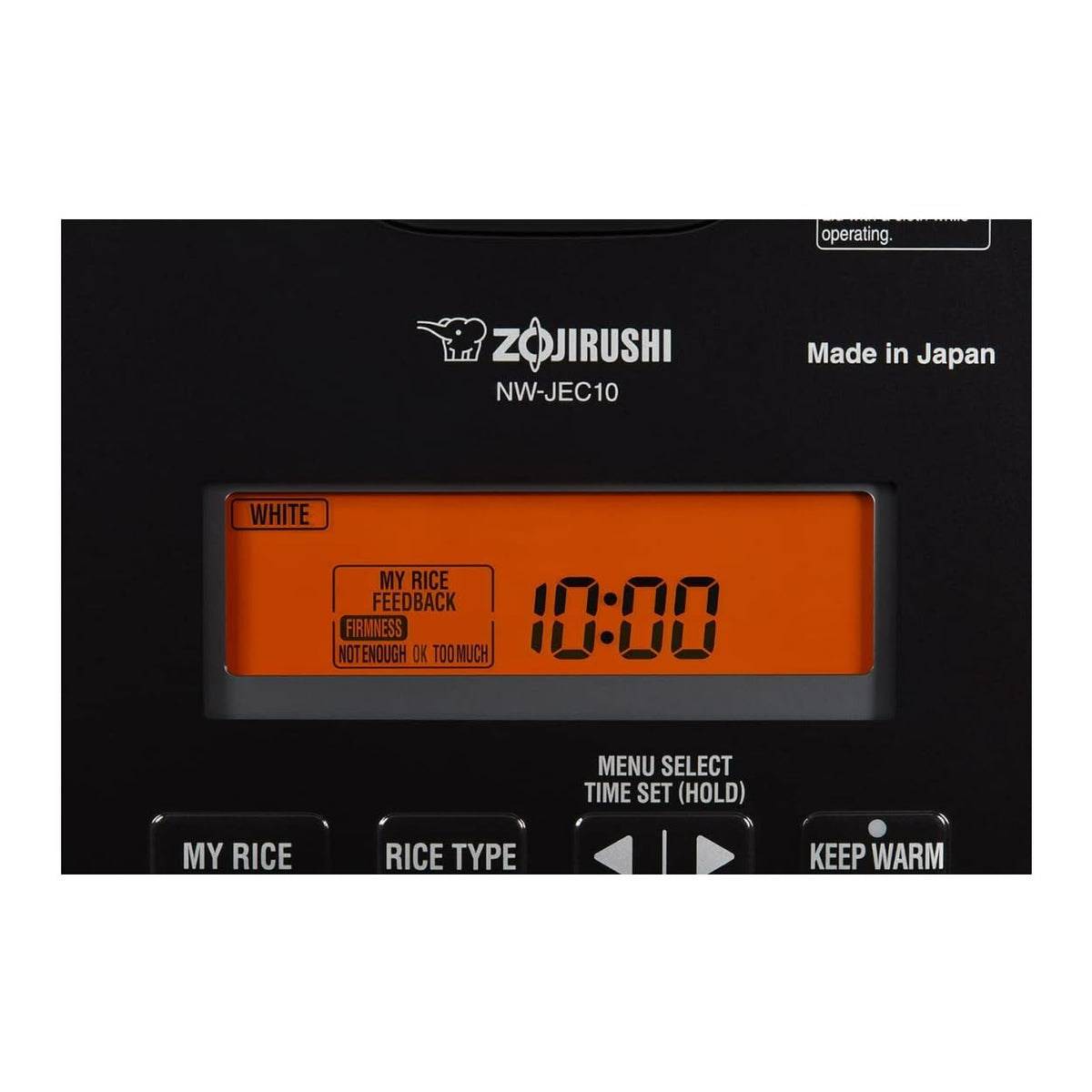 Zojirushi NW-JEC10BA integrated steam function enhances texture and moisture control
