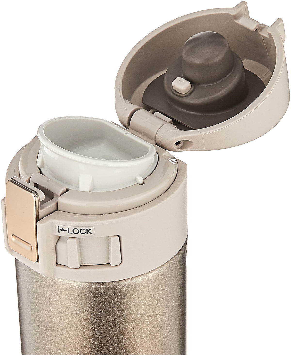 Zojirushi SM-KHE36NL vacuum insulation close-up showing temperature-retention capability