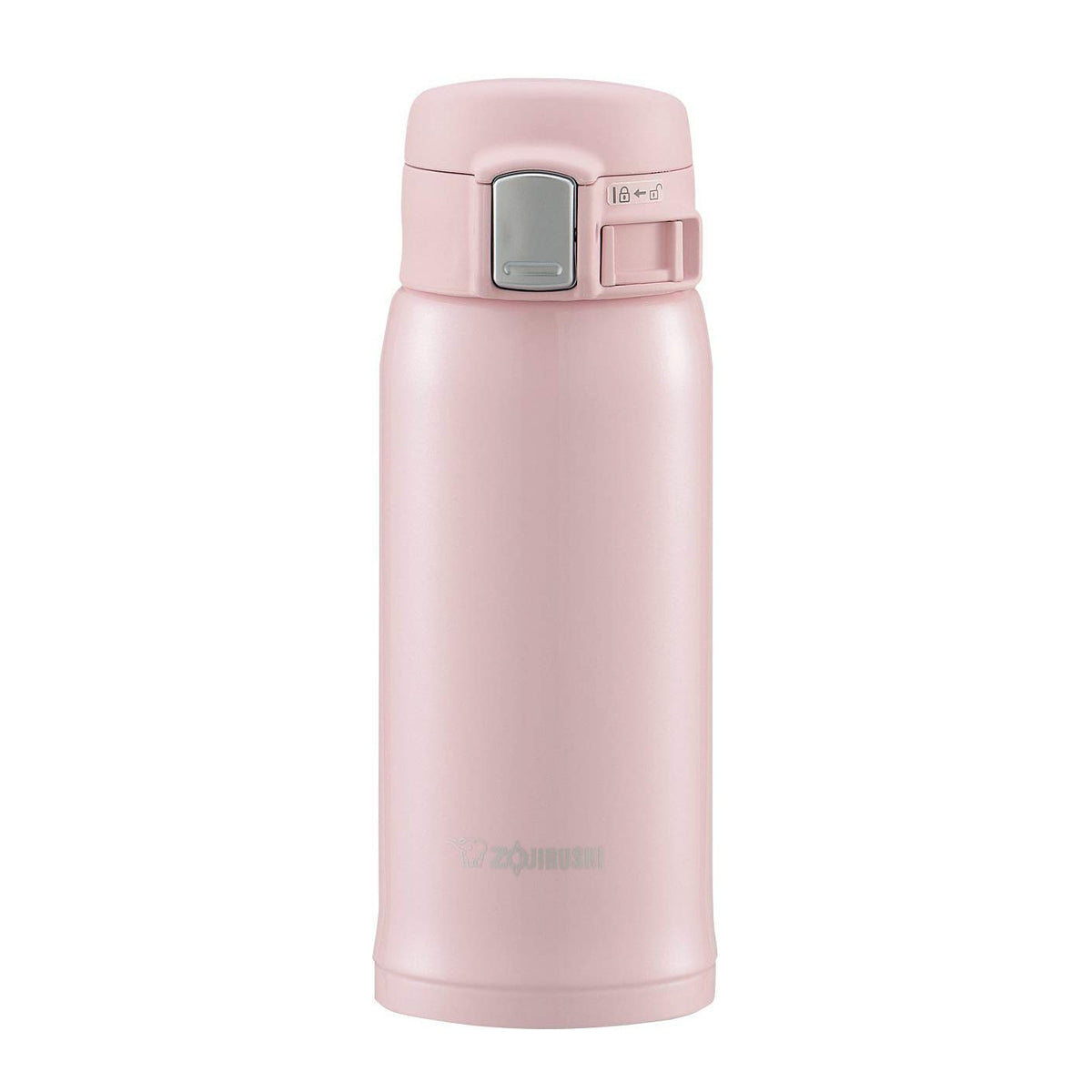 Zojirushi SM-SA36PB Pearl Pink mug, front view, ideal for on-the-go mornings.