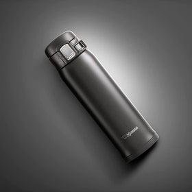 Zojirushi SM-SA48-BA mug with flip lid closed for spill-safe travel.