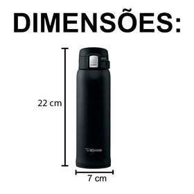 Zojirushi SM-SA48-BA mug in black, lightweight and portable for commuting.