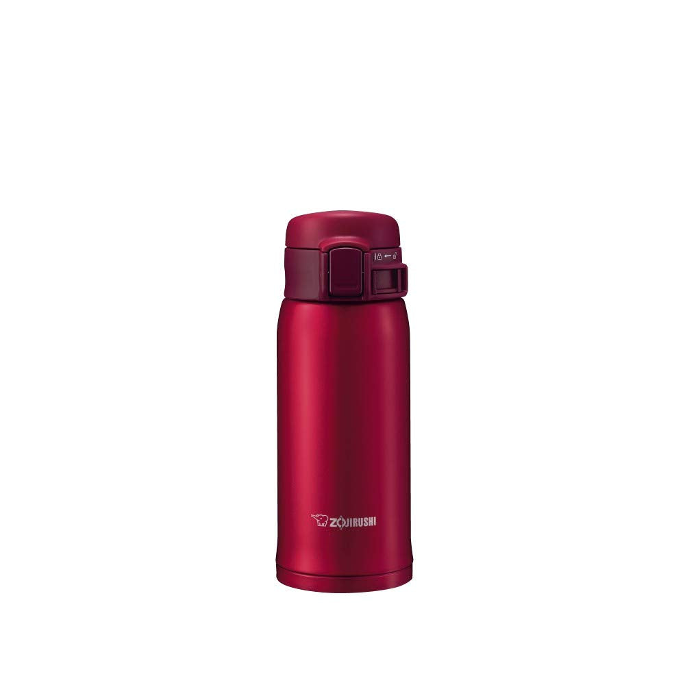 Zojirushi SM-SE36RZ mug overview showing compact stainless steel design for daily portability