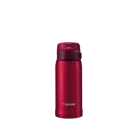 Zojirushi SM-SE36RZ mug overview showing compact stainless steel design for daily portability