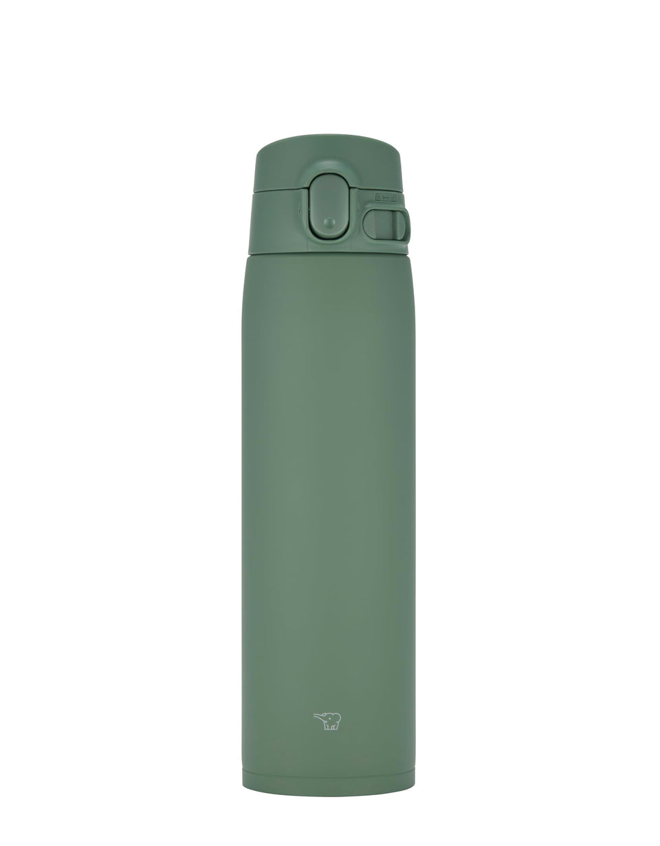 Zojirushi SM-VH72-GM GoCafe mug with 24oz insulated design for hot or cold beverages.