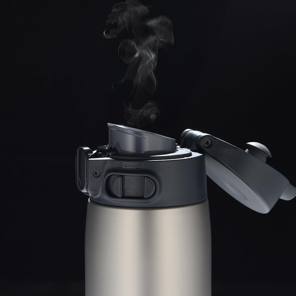 Zojirushi SM-VH72 GoCafe flip lid with ReliaSeal for spill-free travel.