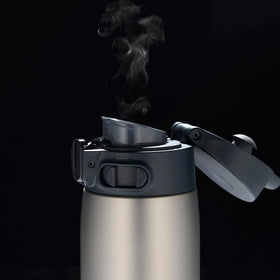 Zojirushi SM-VH72 GoCafe flip lid with ReliaSeal for spill-free travel.