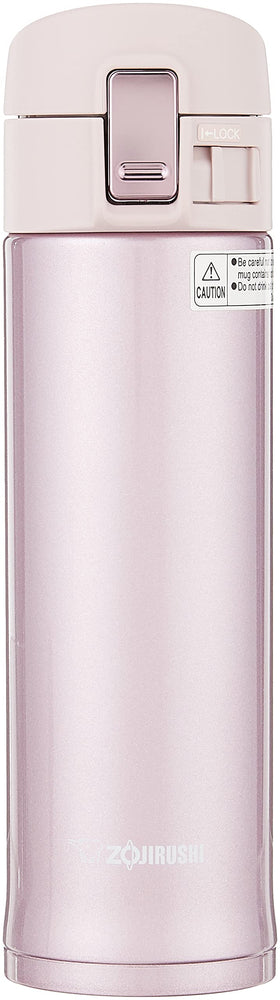 Zojirushi lavender mug body highlighting durable 18/8 stainless interior