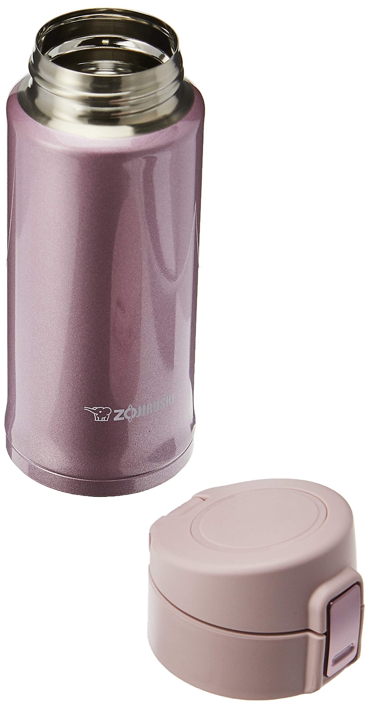 Zojirushi lavender pink mug wide mouth opening for easy filling and cleaning