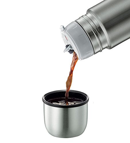 Zojirushi mug with one-touch pour for quick servings on the go.