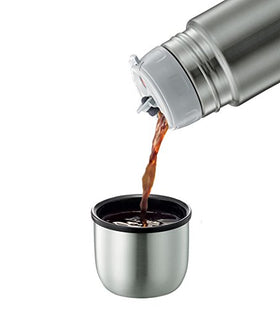 Zojirushi mug with one-touch pour for quick servings on the go.