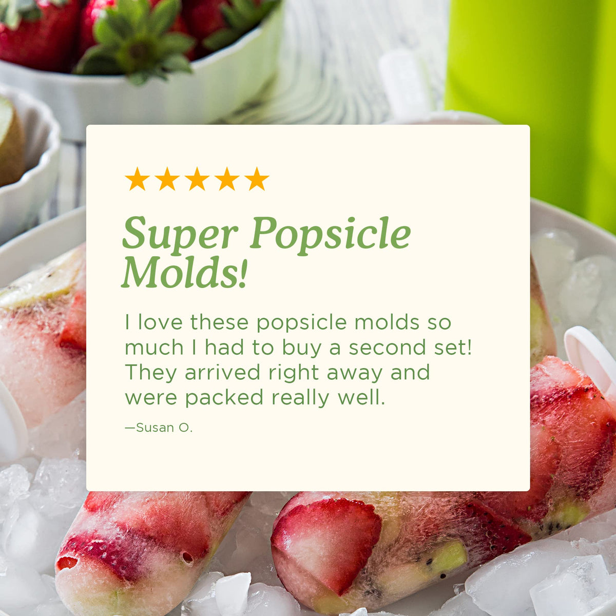 ZOKU Classic Pop Molds mold cups enabling uniform portions for popsicles.