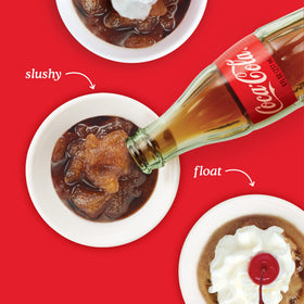 ZOKU Coca-Cola Float & Slushie Maker outer cup with retro look for serving guests.