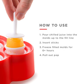 ZOKU easy-release silicone molds for effortless pop removal.