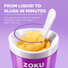 ZOKU outer cup design enables compact, mess-free countertop frozen treats.