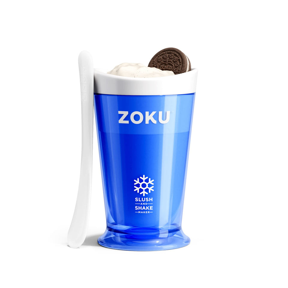 ZOKU Original Slush & Shake Maker blue outer cup ready for cold treats